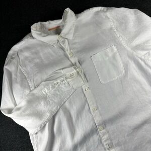 Tommy Bahama Shirt Mens 2XL White Linen Long Sleeve Button Up Casual Resort